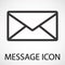 Simple message envelope line art icon, vector