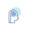 simple mind line vector icon, thinking, human brain