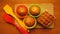 Simple mini muffins in colorful silicone bakeware. Kitchen and cooking concept