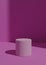 Simple, Minimal 3D Render Bright Pink Background for Product Display with One Stand or Cylinder Podium. Bright Light From a Window