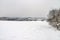 Simple minimal landscape field meadow snow winter tree