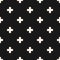 Simple minimal vector geometric seamless pattern with crosses. Black and white