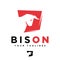 Simple minimalist bison silhouette vector logo