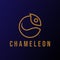 Simple Minimalist Chameleon Head Line Outline Style Logo Design