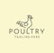 Simple Minimalist Chicken Logo Poultry Farm line art outline Design Vector Illustration