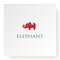 Simple Minimalist Elephant Logo Design Vector