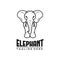 Simple and minimalist elephant logo illustration. Black line style elephant logo