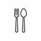 Simple Minimalist Fork and Spoon Vector Icon
