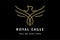 Simple Minimalist Golden Eagle Hawk Falcon Phoenix Monogram Logo Design Vector
