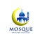 Simple minimalist mosque building logo vector