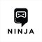 Simple minimalist ninja character vector logo