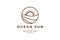 Simple Minimalist Ocean Sea Beach Sun Sunset Sunrise Line Monogram Logo