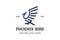 Simple Minimalist Phoenix Bird Line Outline Logo Design Inspiration