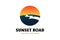 Simple Minimalist Sunset Sunrise Road Street or River Creek Logo Design Inspiration