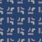 Simple minimalistic geometry seamless pattern. Abstract shapes on navy blue background. Tetris style