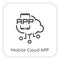 Simple Mobile Cloud APP Vector Icon