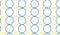 Simple Modern abstract blue and yellow rings pattern