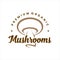 Simple modern badge organic mushroom vector