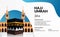 Simple modern hajj and umrah tour travel poster, flyer, banner template with kaaba realistic illustration