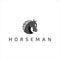 Simple modern horse head logo icon design idea