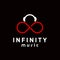 Simple modern infinity symbol and headset icon