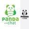 Simple modern panda with chat bubble symbol logo