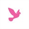 Simple modern pink dove bird vector