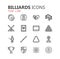 Simple modern set of billiards icons. Premium collection. Vector illustration.