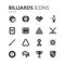 Simple modern set of billiards icons. Premium collection. Vector illustration.