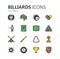 Simple modern set of billiards icons. Premium collection. Vector illustration.