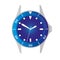 Simple modern sport divers style blue watch case and dial object eps10