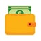 Simple Money Yellow Wallet Vector Illustration Graphic