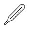 Simple monochrome medical thermometer icon outline style vector temperature measurement equipment
