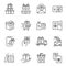 Simple monochrome set of gift icons vector illustration. Festive symbol for celebrating holiday