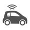 Simple monochrome unmanned vehicle smart car icon vector flat illustration electric drive automobile