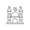 Simple mosque icon with line style