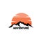 simple mountain icon logo climbing