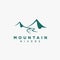 Simple mountain river landscape logo icon vector