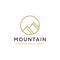 Simple mountain summit logo, mountain peak logo icon vector template