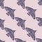 Simple nature seamless pattern with purple stylized bird silhouettes. Light pink background. Creative animal print