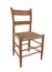 Simple old wooden chair isolated.