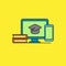 Simple online education concept vector illustration