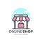 Simple online shop logo concept