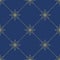 Simple ornament with floral elements. Yellow dotted pattern on blue background. Seamless texture