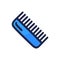 Simple outline doodle parting hair comb icon isolated on white background. Hand drawn cartoon vector illustration icon