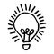 Simple outline hand-drawn burning incandescent lamp icon