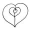 Simple outline heart, hand drawn vector element. Saint Valentins day.
