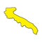 Simple outline map of Apulia is a region of Italy