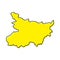 Simple outline map of Bihar is a state of India.