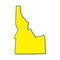 Simple outline map of Idaho is a state of United States. Stylize